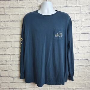 Salt Life Shirt Mens Size XLT Live Salty Long Sleeve Tee Blue